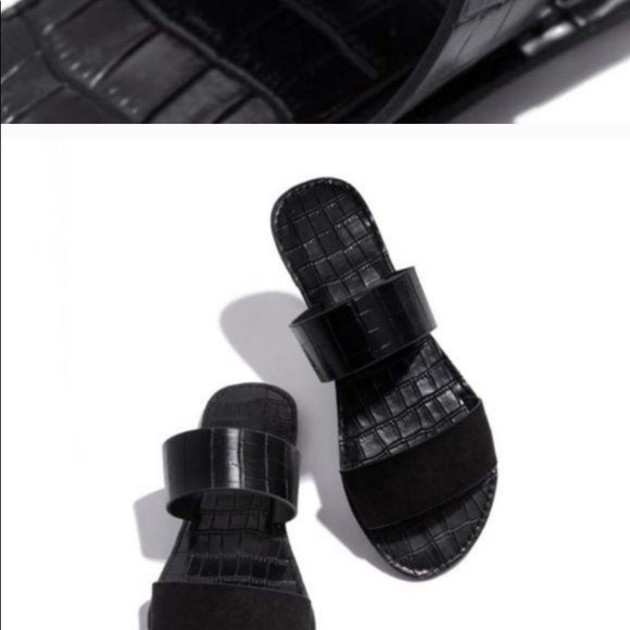 Double Strap Croc and Suede - Picture 3 of 4